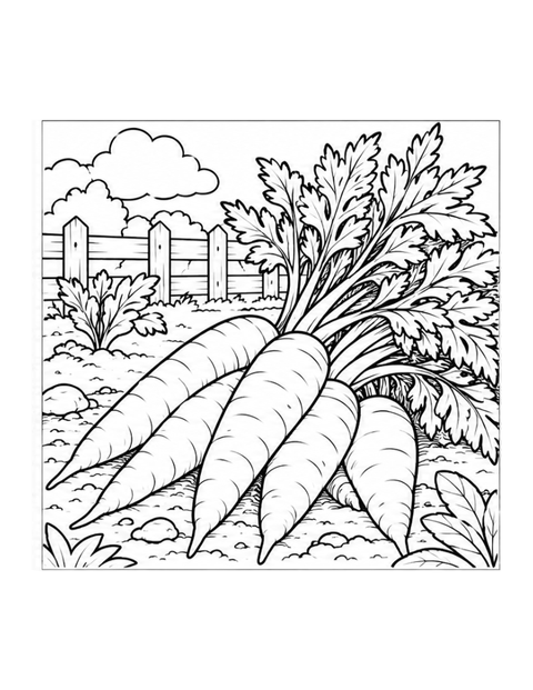 Printable carrot coloring page for ages 7-8.